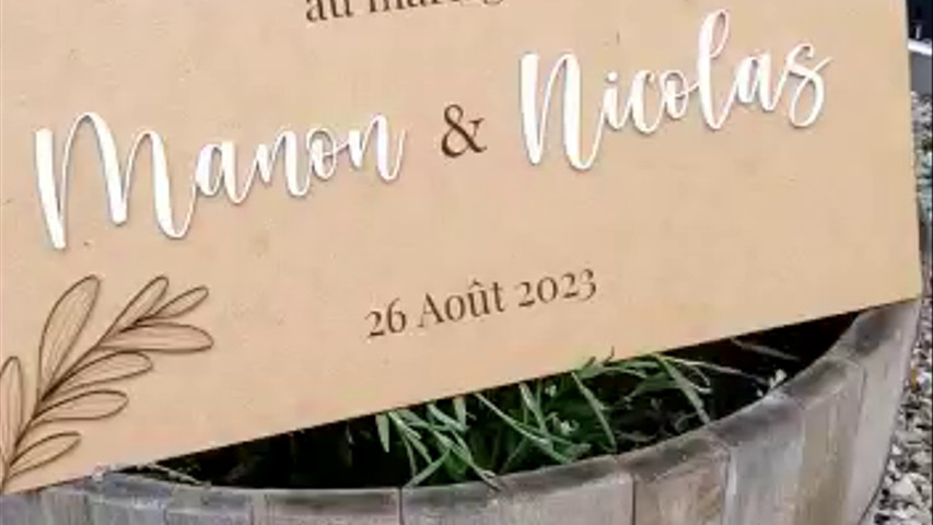 Pancarte, panneau de bienvenue pour mariage