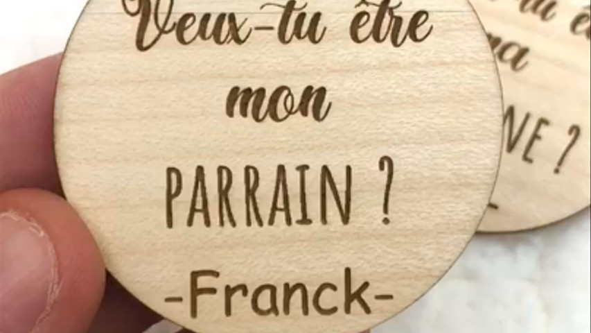 Badge « Veux-tu être mon parrain » personnalisé 