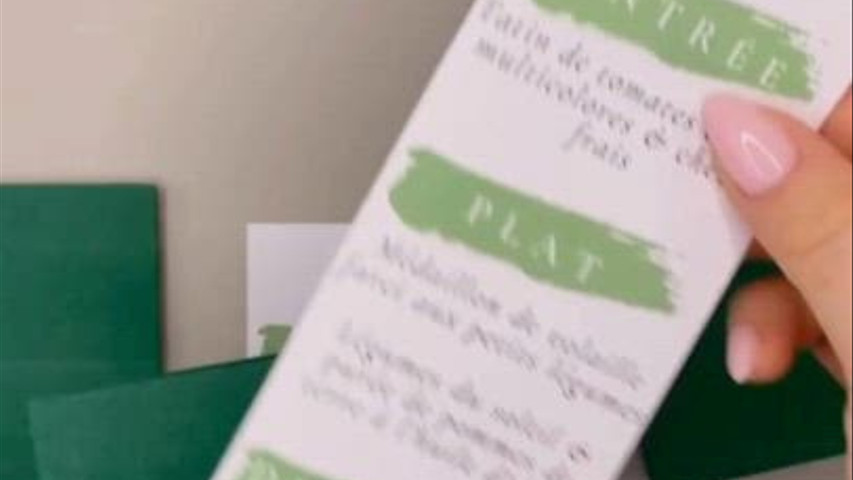 Menu et serviette