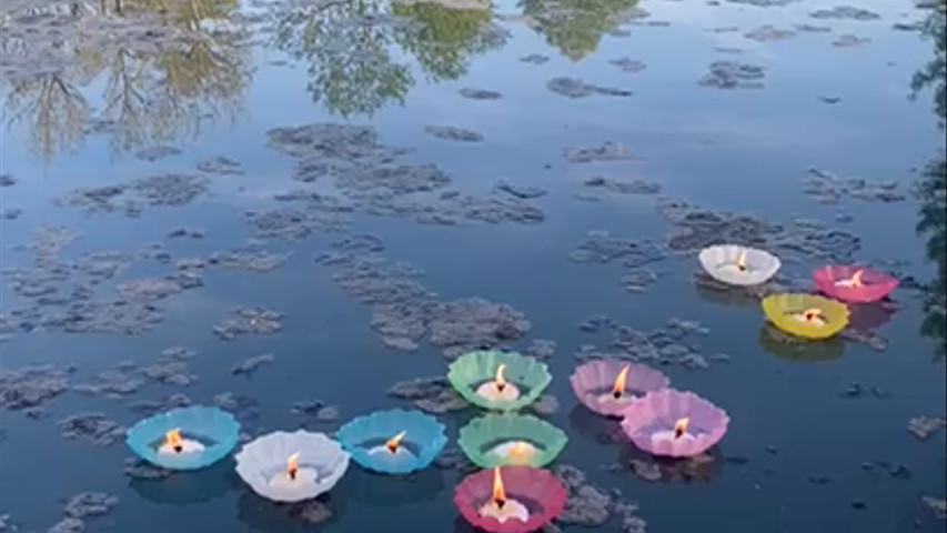 Lanternes flottantes au Domaine de Neuville