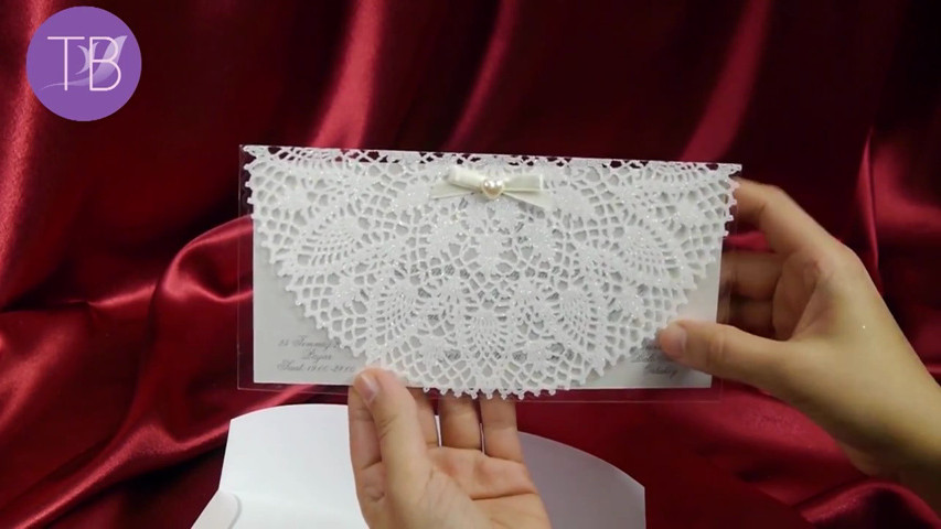 Carte mariage Dentelle Transparente 