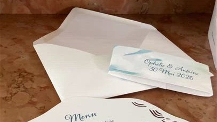 Ensemble papeterie mariage theme ocean et montagne