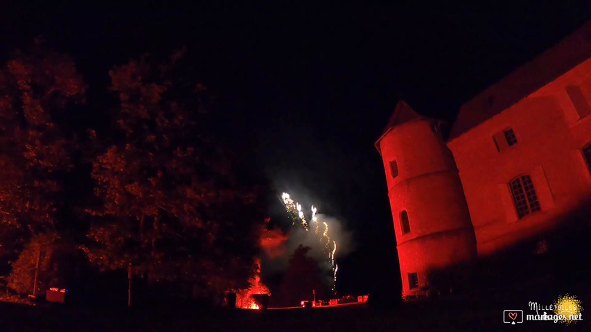 Feu d'artifice mariage intense