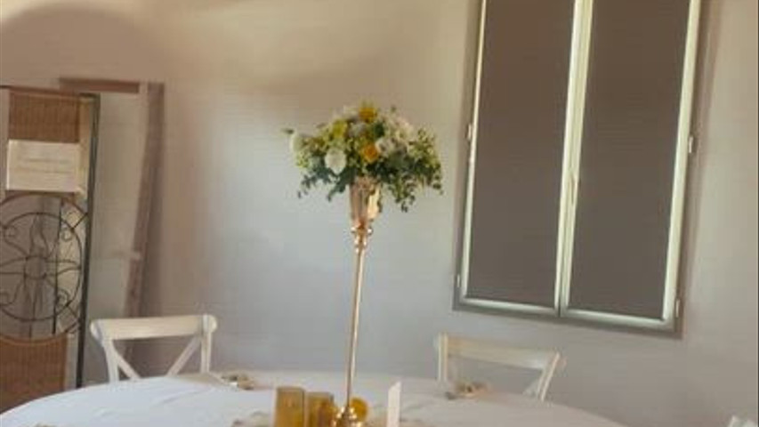 Centre de table & panneau bienvenue 