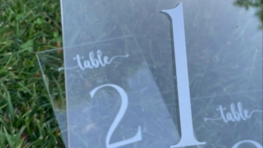 Mariage marque-tables glass rectangle