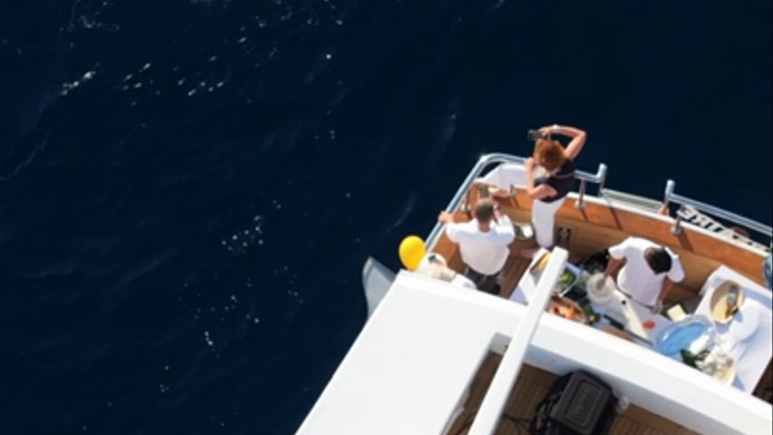 mariage en mer sur un yacht