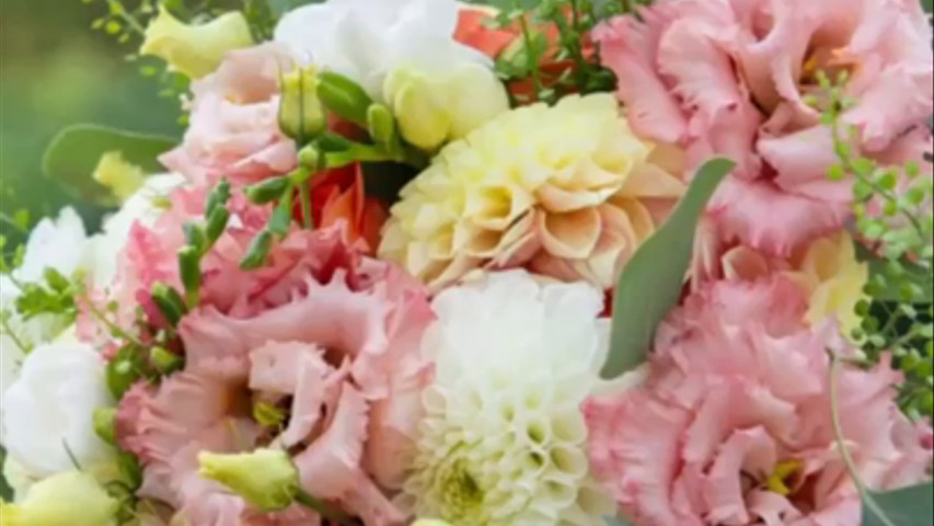 Bouquet de mariée, peigne à cheveux 