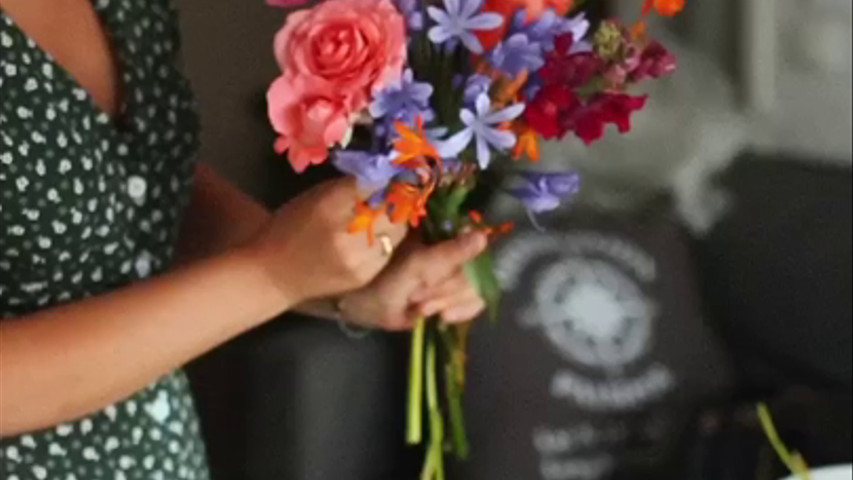 Bouquet de mariée coloré