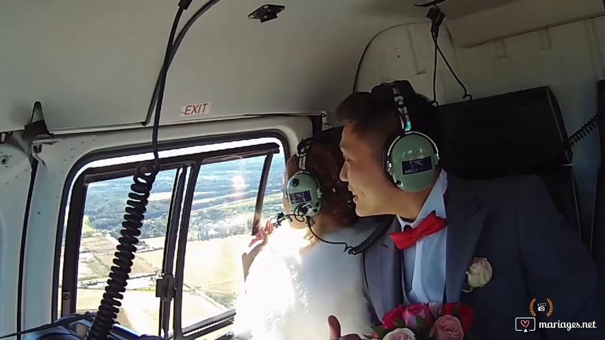 Vidéo de mariage d'un couple chinois en hélicoptère à Paris