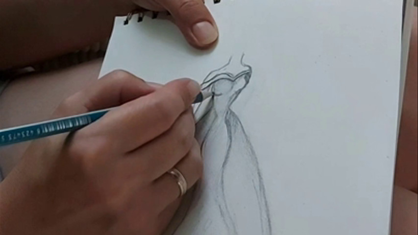 Dessin robe de mariée 