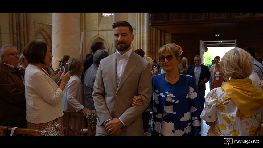 Cérémonie à l'église du mariage d'Aurèle et Emeline