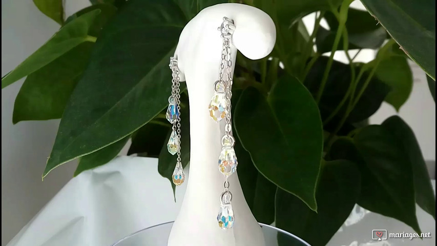 Boucles d'oreilles argent et cristal de Swarovski