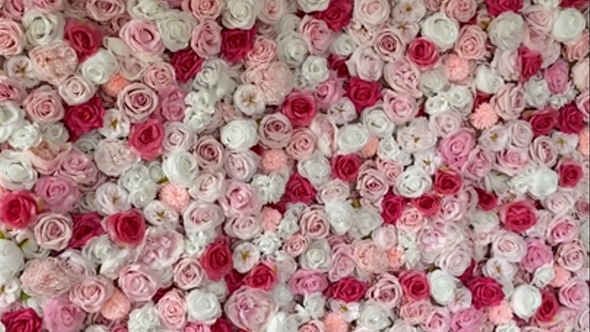 Mur de fleurs miss Pink