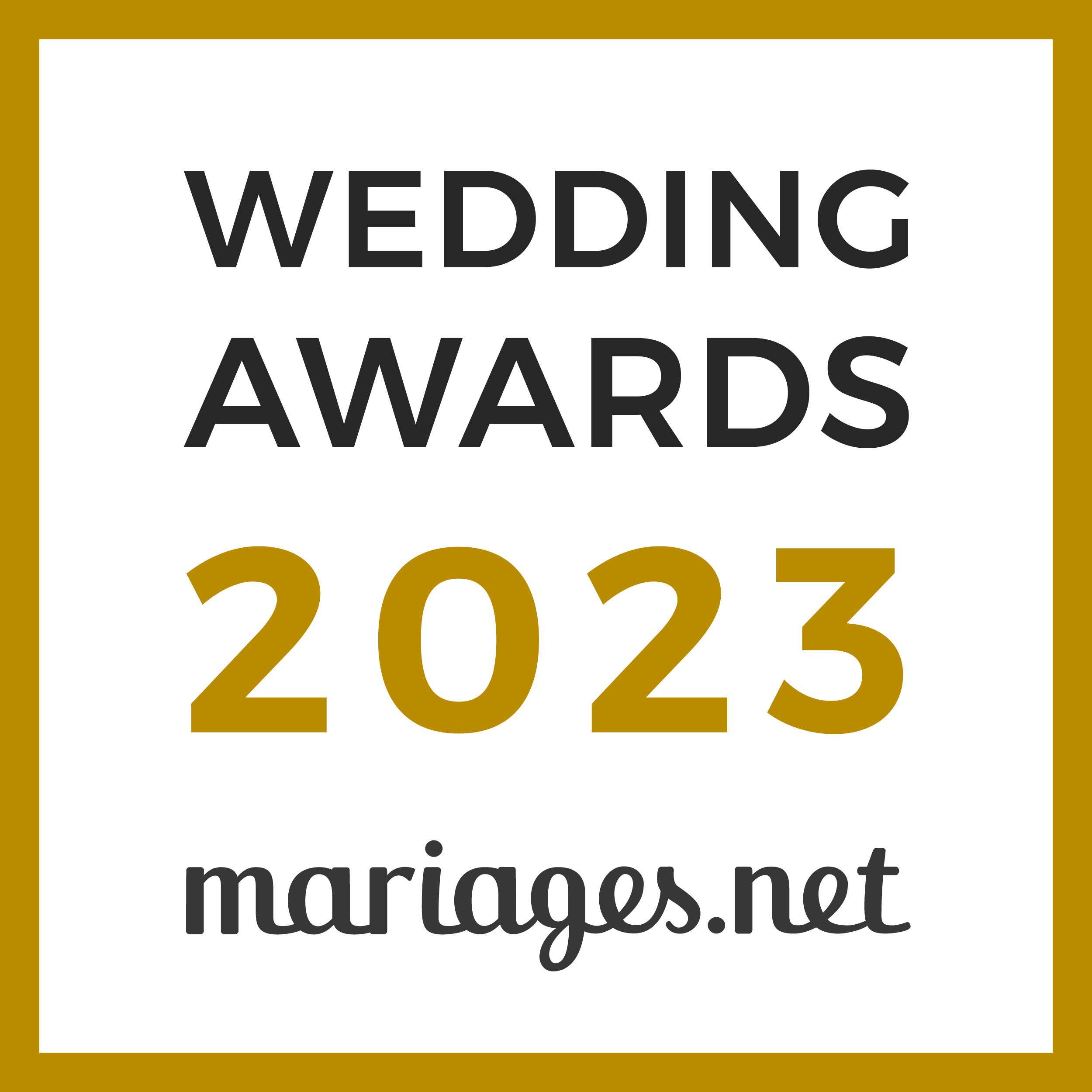 Oui Création Mariage, gagnant Wedding Awards 2023 Mariages.net